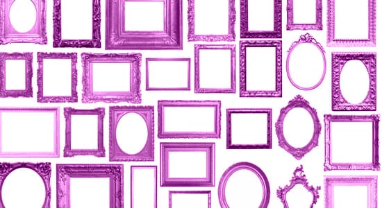 Assortment of picture frames in purple