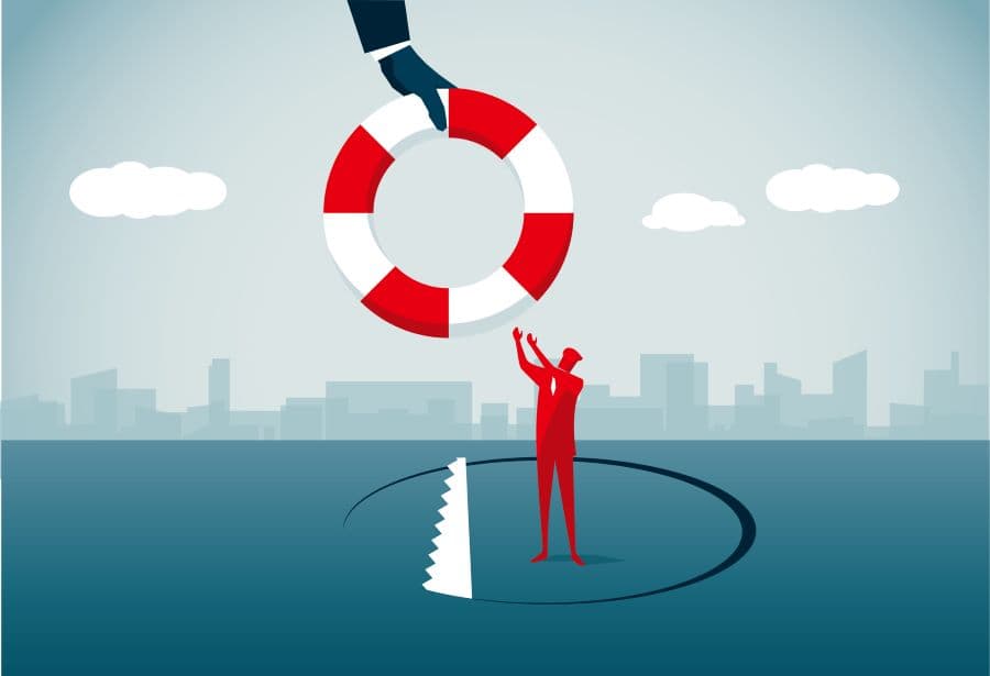 Illustration of person being laid off.