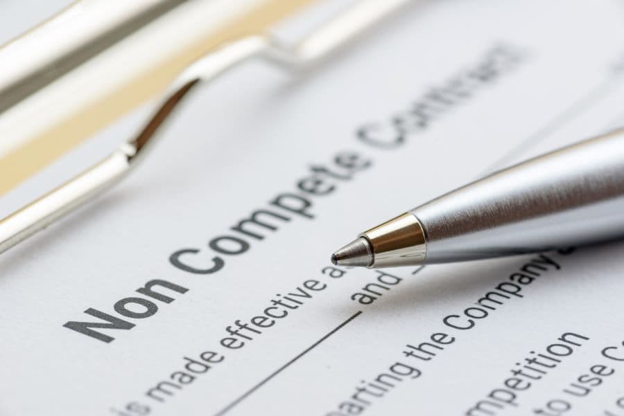 Photo of noncompete agreement.