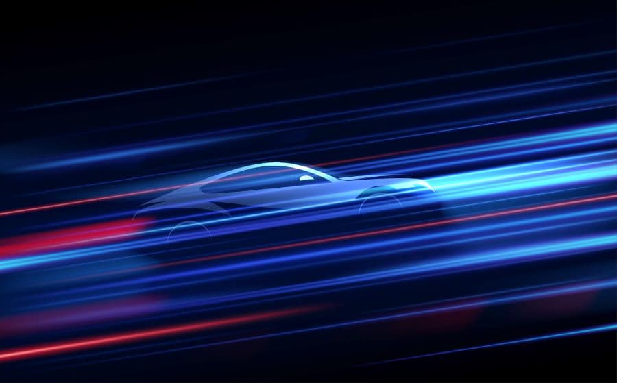 Photo illustration of a fast car.