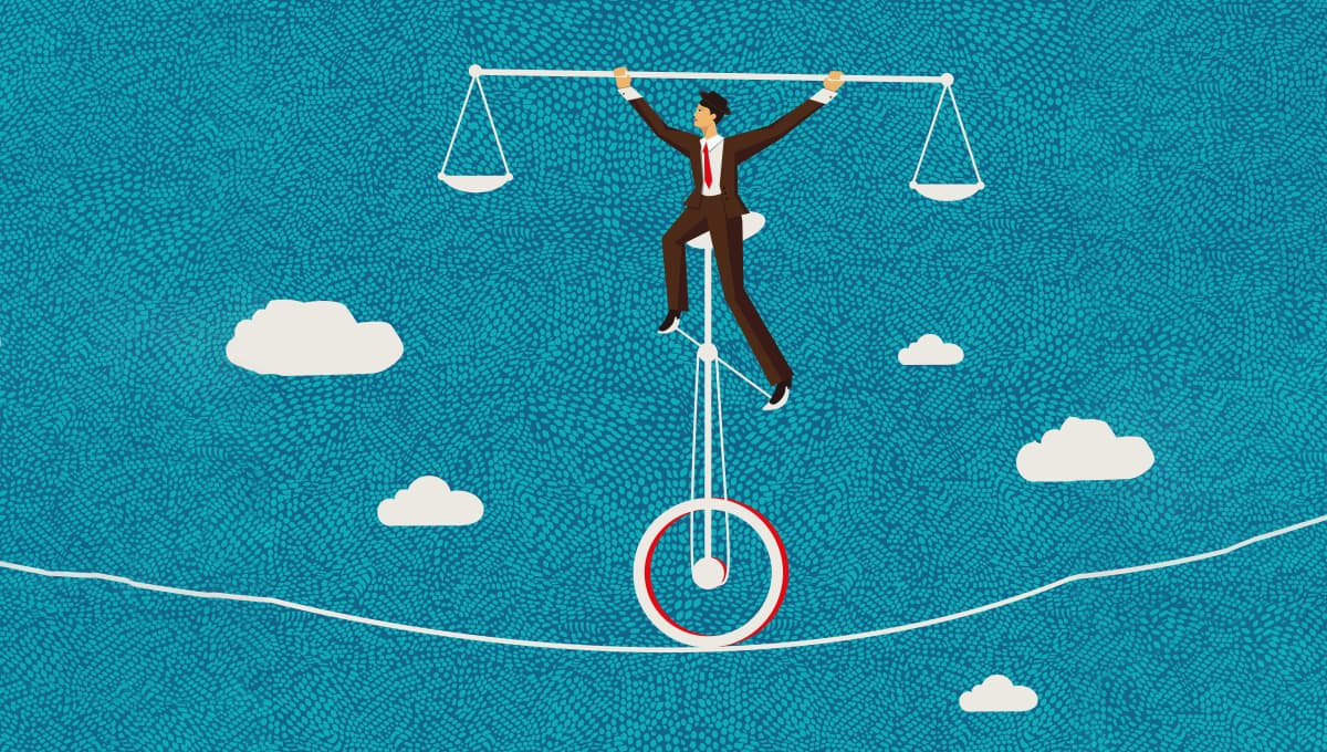 Tightrope balance balancing act