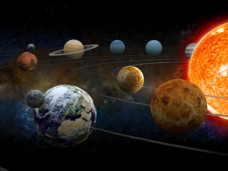 Illustration of solar system.