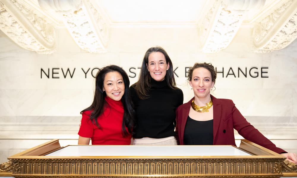 The three founders at the New York Stock Exchang