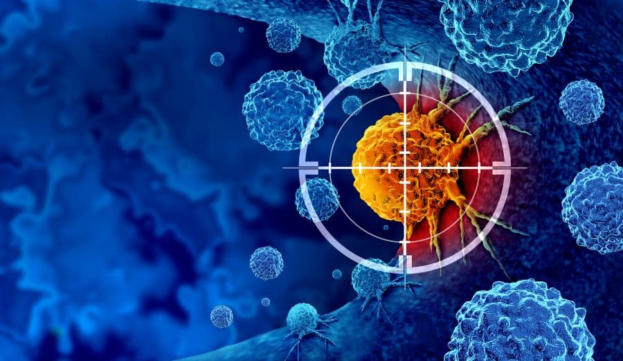 Photo illustration of targeted cancer treatment.