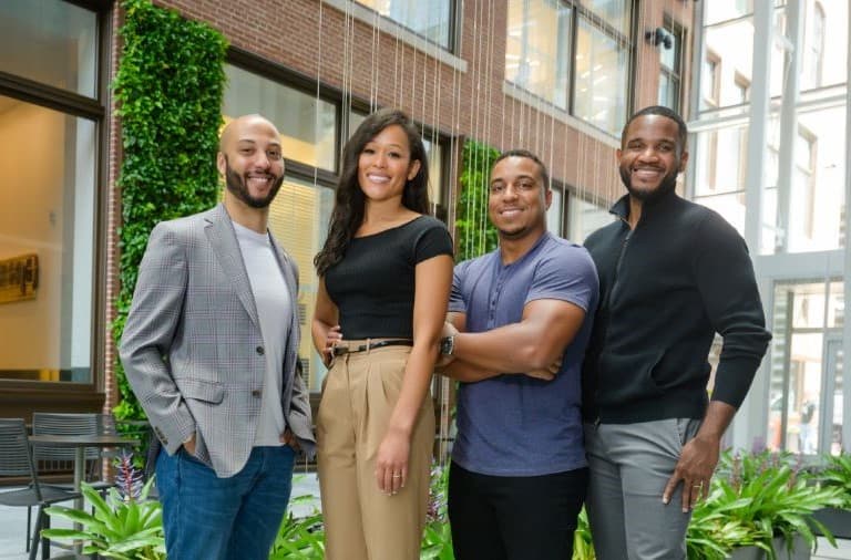 Photo of Wellington Access Ventures team members Frederik Groce and Sasha McKenzie, Jackson Cummings and Van Jones.