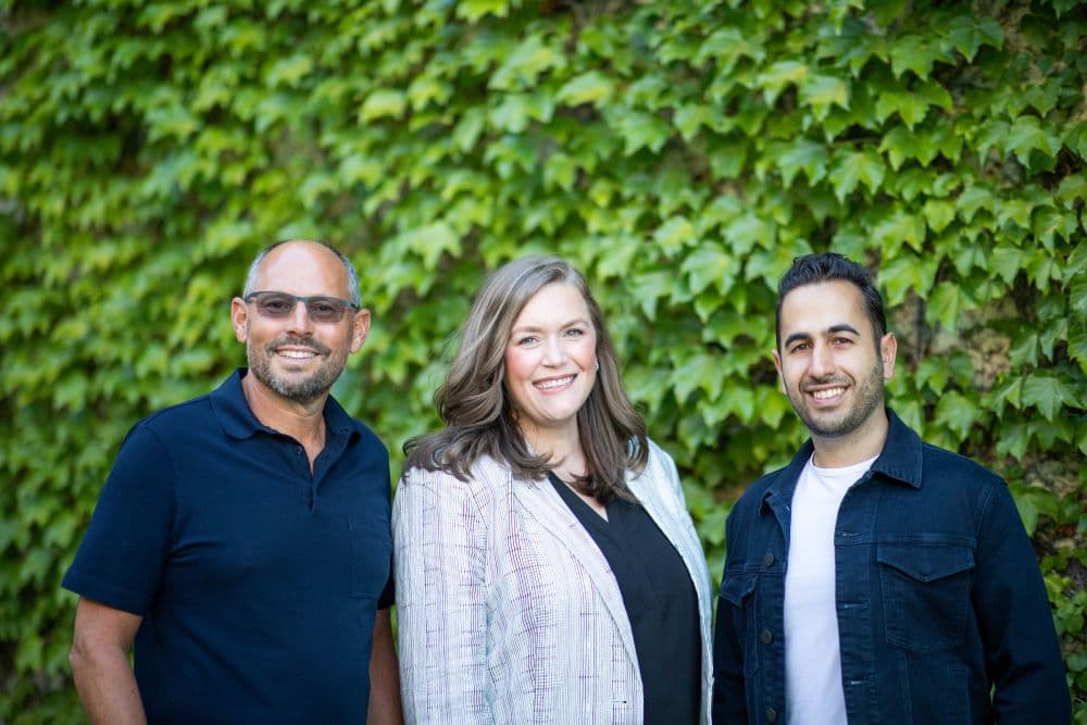 Photo of Maven Ventures' partners Jim Scheinman, Sara Deshpande and Robert Ravanshenas.