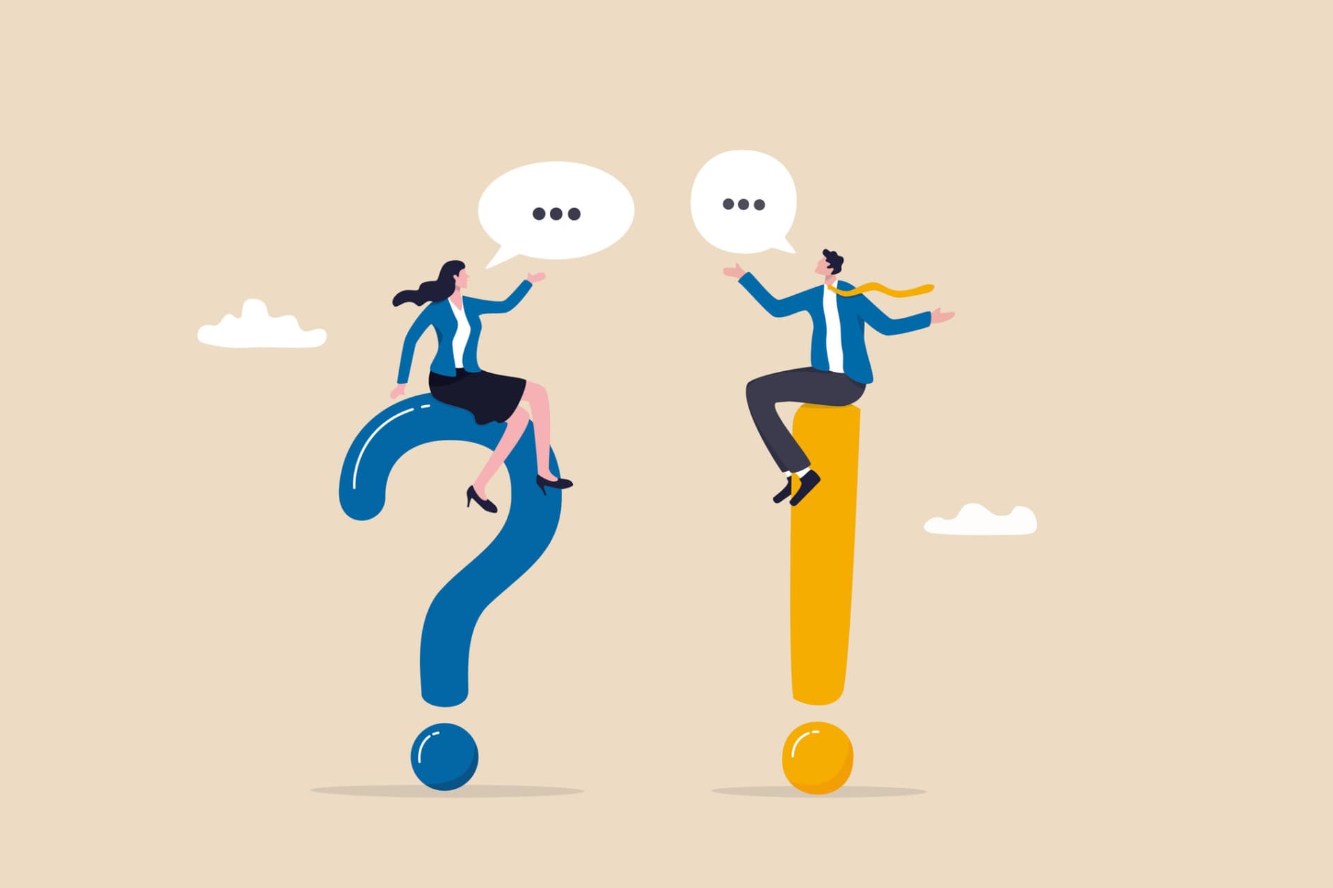 Photo illustrating concept of question and answer or Q&A