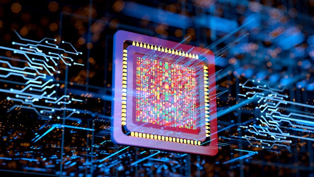 Photo of a computer chip