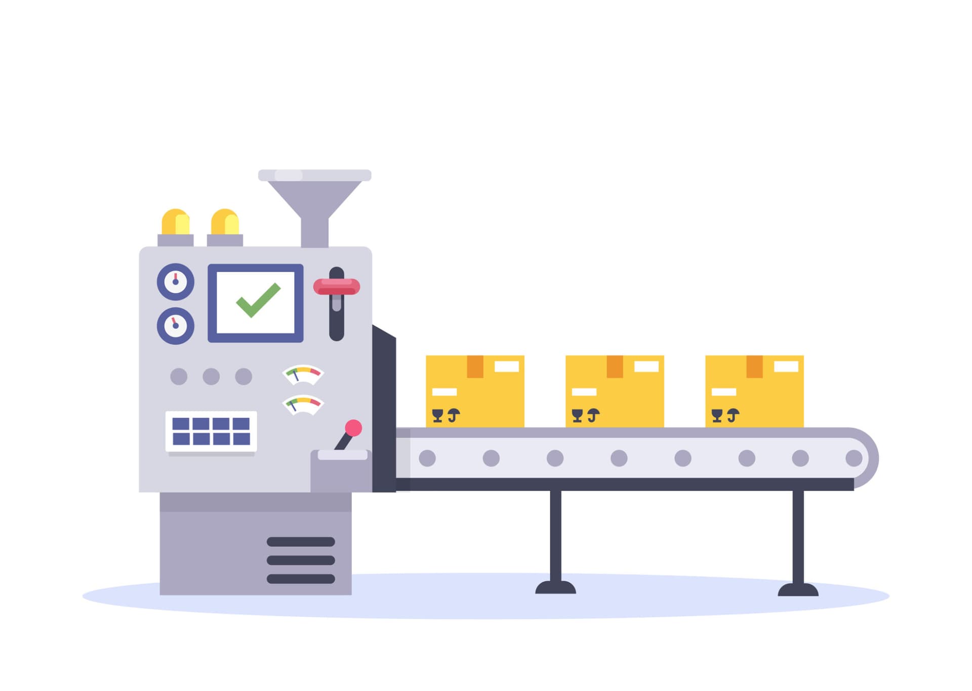 Photo illustration of industrial assembly line.
