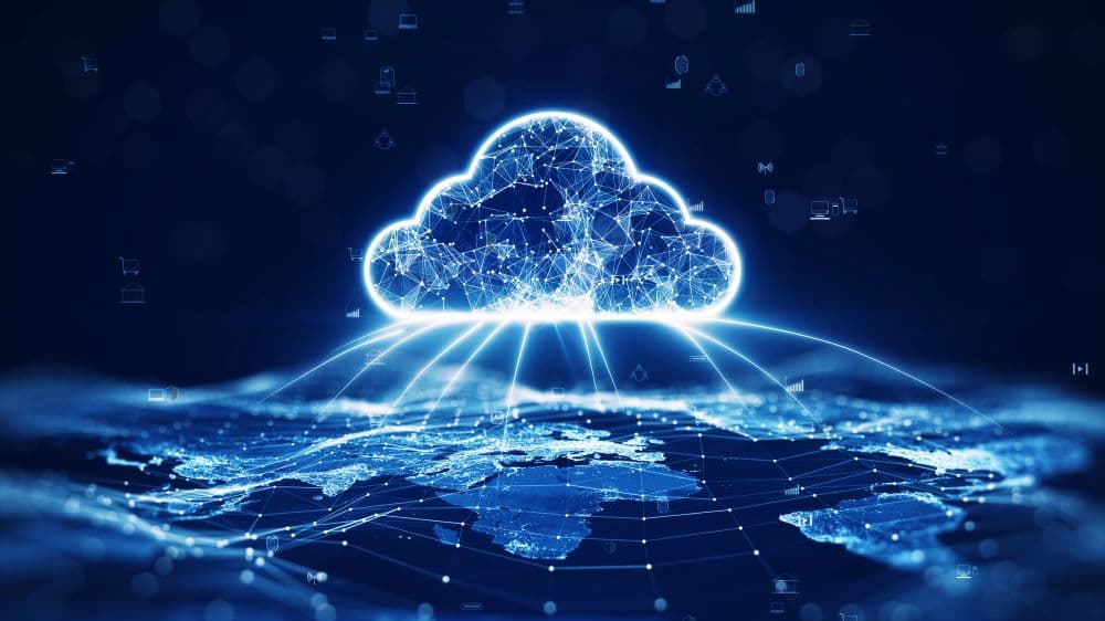 Photo of cloud computing concept.