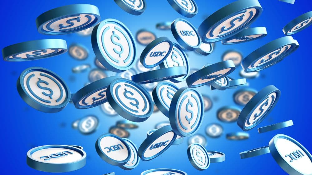 Photo illustration of stablecoins, which are a blockchain-based token representing fiat currency.