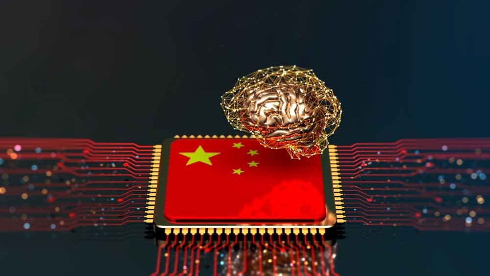 Photo concept illustrating China's advances in AI.