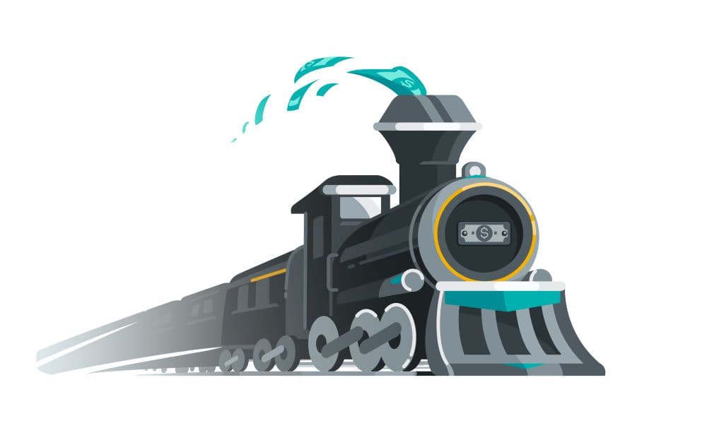 Photo illustration of locomotive.