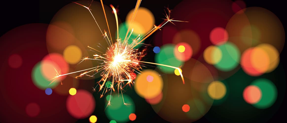 Sparklers with bokeh effect