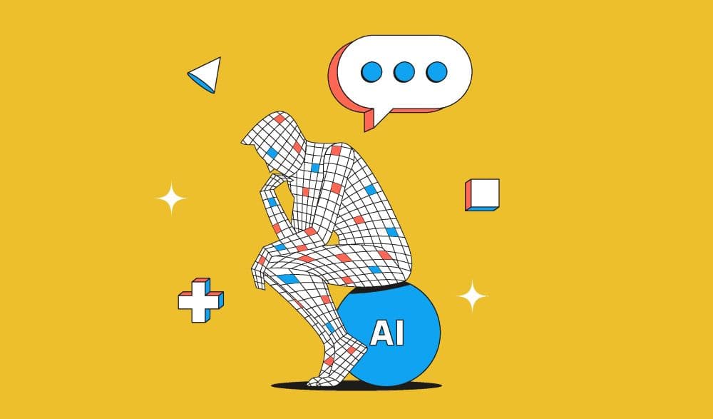 Illustration of AI large language model (LLM) thinking.