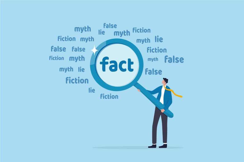 Illustration of concept of fact checking.