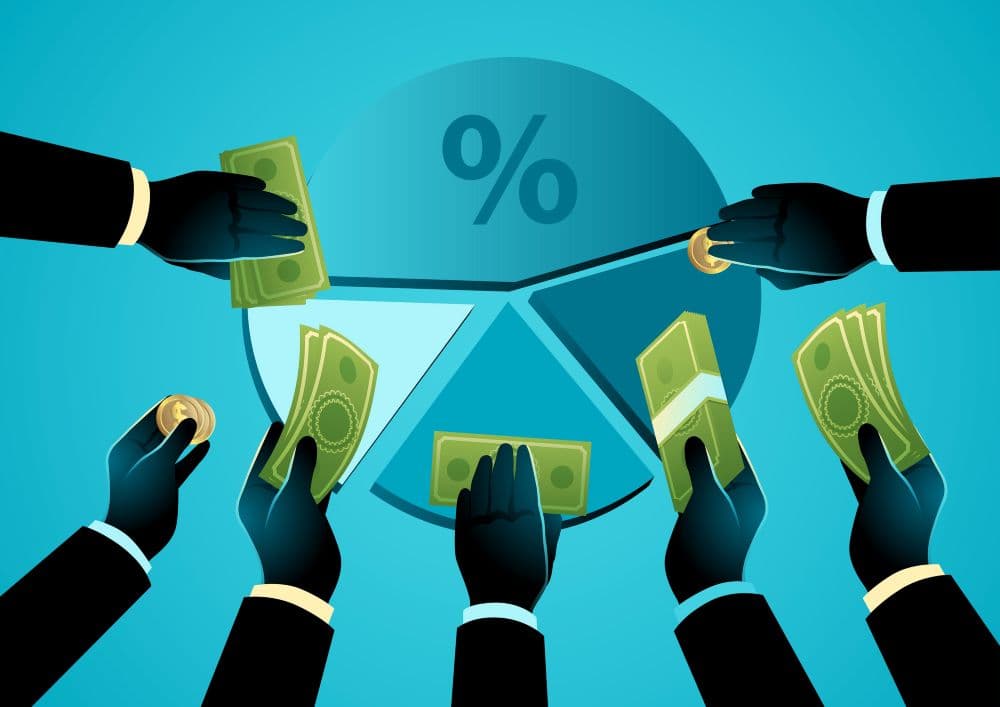 Photo illustrating people buying shares of stock.