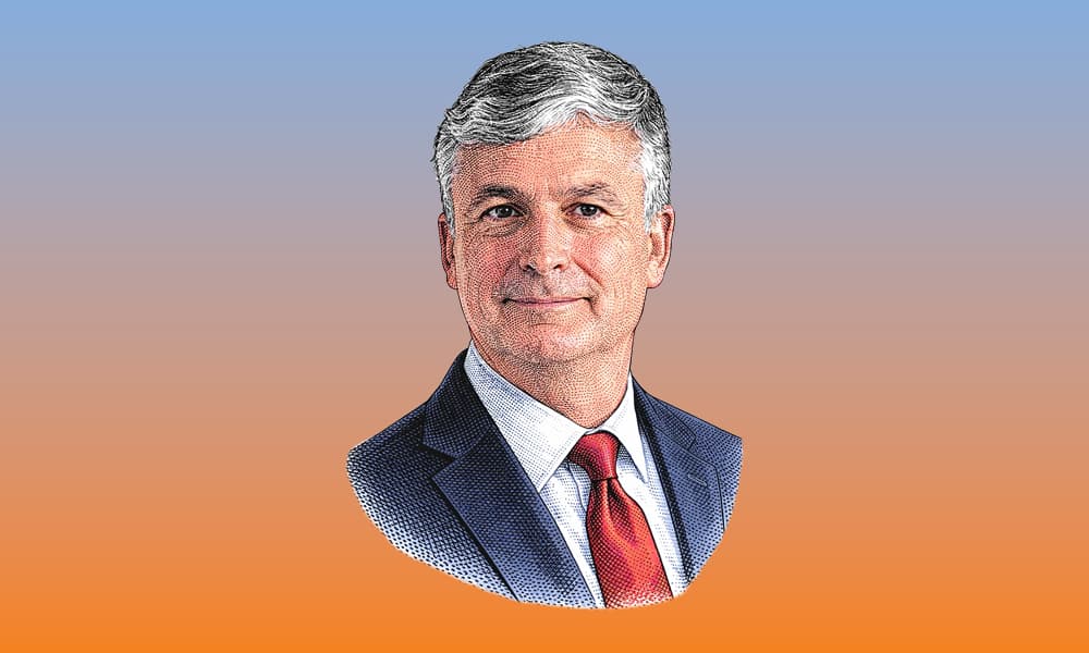 Illustration of Russell Deakin, managing partner, Aceana Group, a single family office in Miami