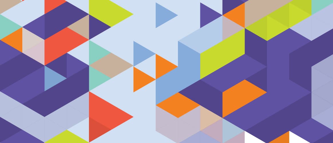 Multi-coloured triangles form an interesting pattern