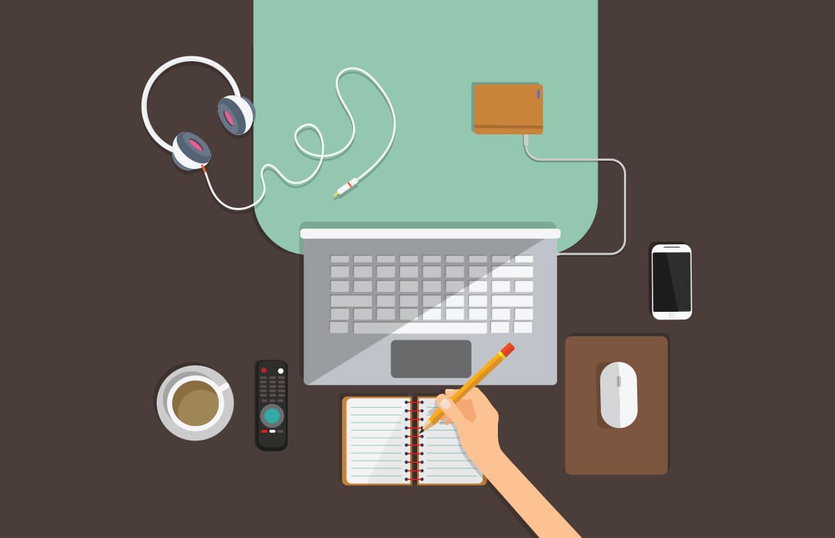 Illustration of someone working from home